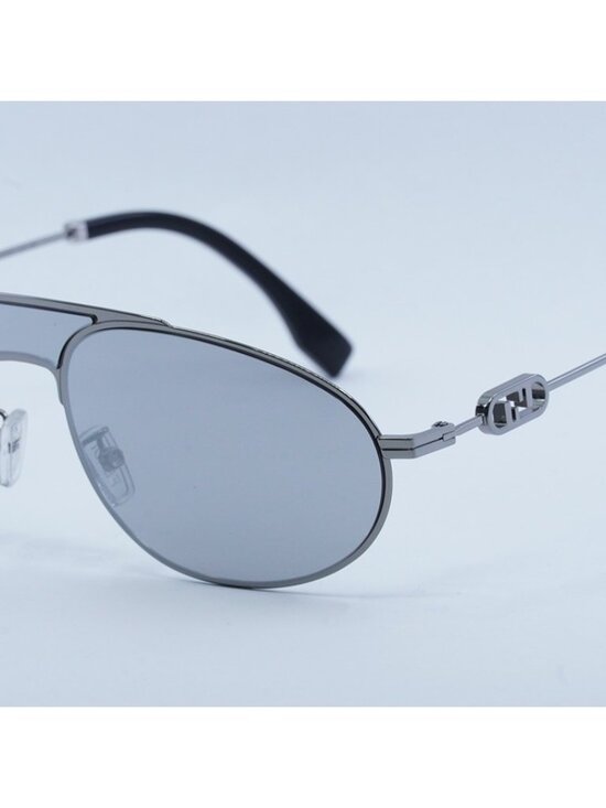 Fendi FE40072U 14C Sunglasses Light Ruthenium Aviator Frame, Silver Mirror Lense main image 9